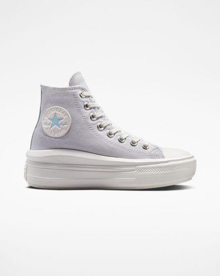 Zapatos Plataforma Converse Chuck Taylor All Star Move Altas Mujer Moradas Blancas | PE W8E047